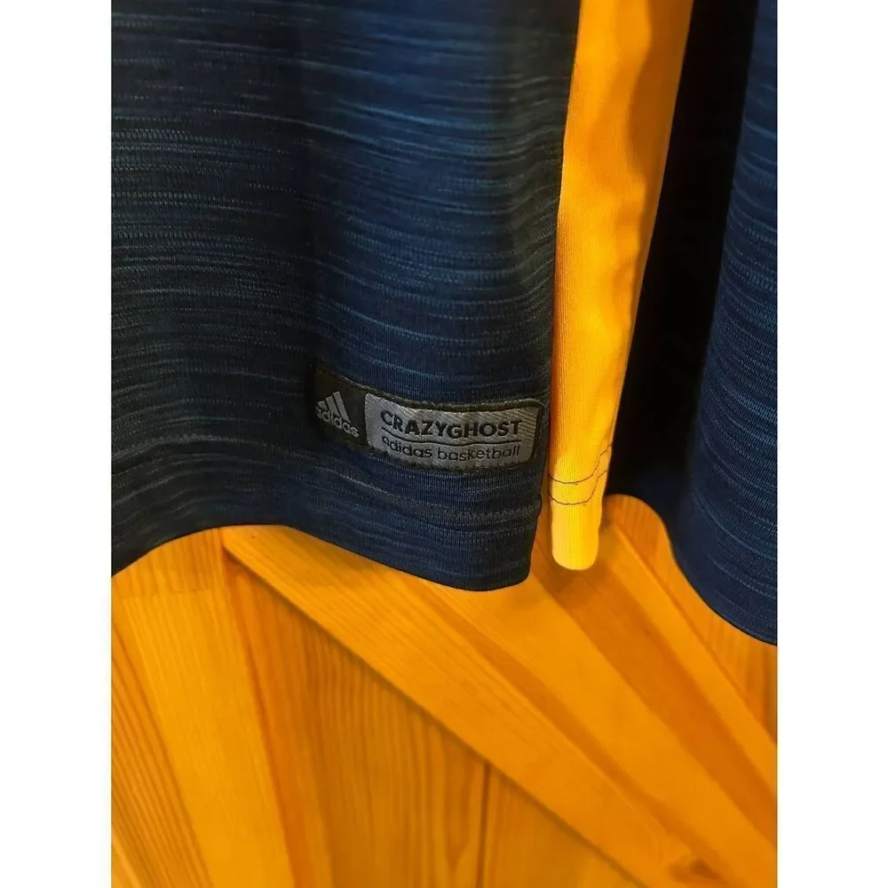 Adidas Crazy Ghost Blue Yellow Long Sleeve 1/4 Zip Pullover Size XL (5300)